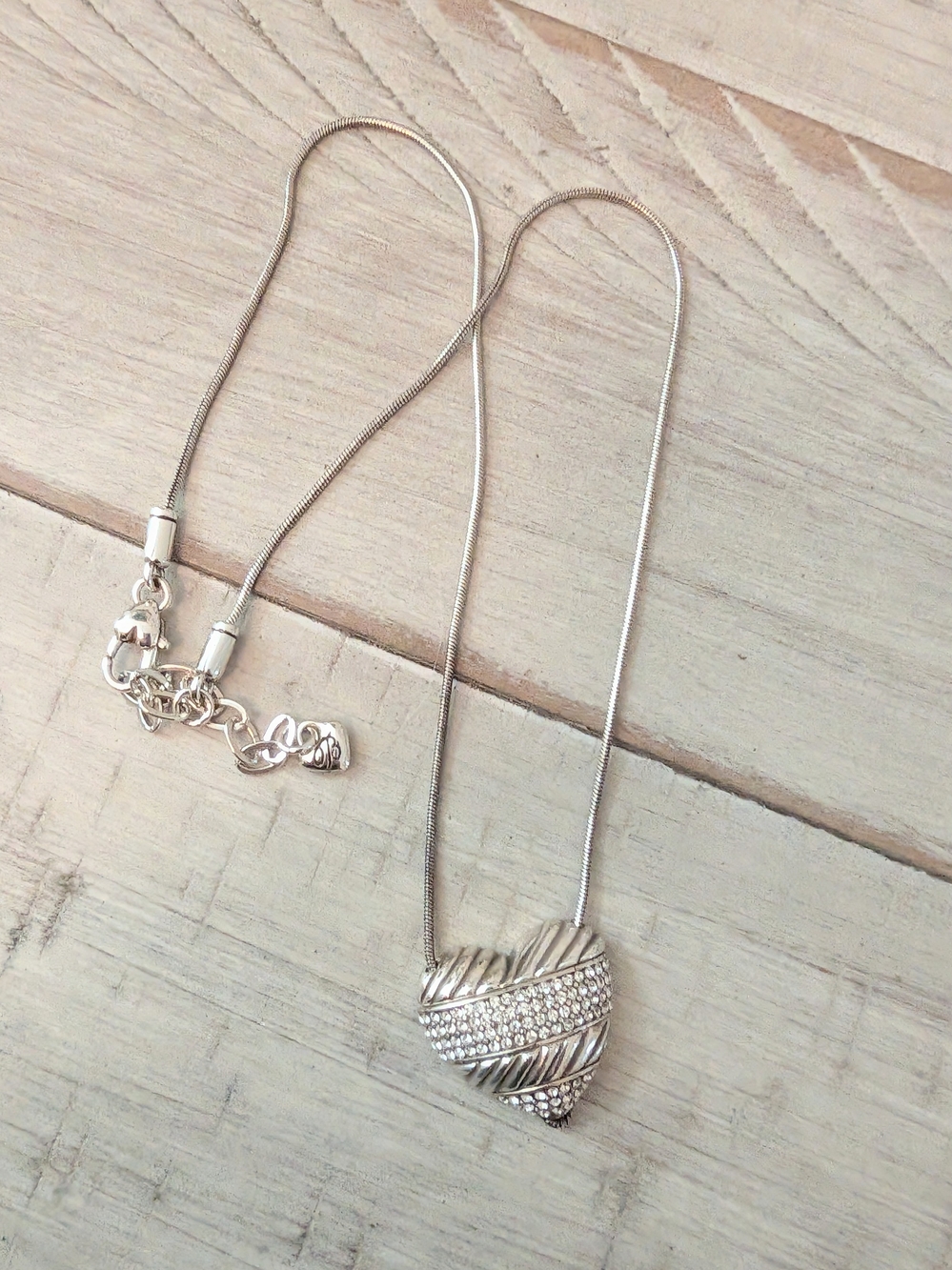 Brighton Herald Square Pave Crystal Heart Necklace